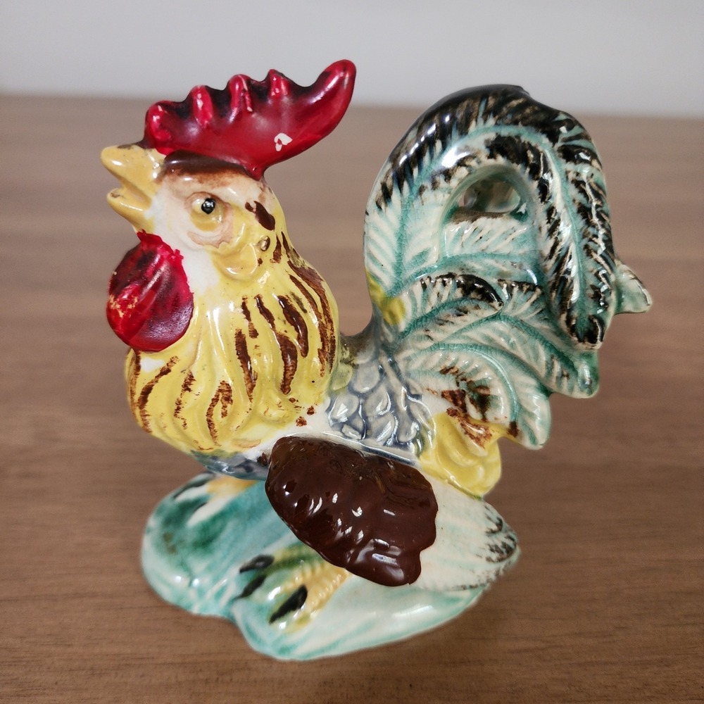 Lefton Vintage‎ Multicolor Rooster Ceramic Farmhouse Decor